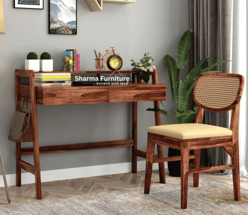 Aurelia Sheesham Wood Study Table With Chair
