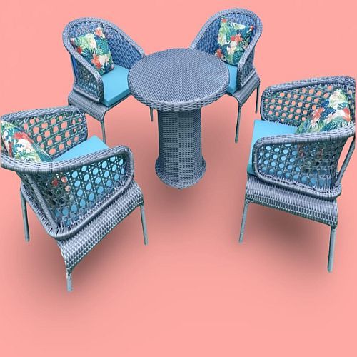 Weave Scape Four Seater Round Table Chair Set