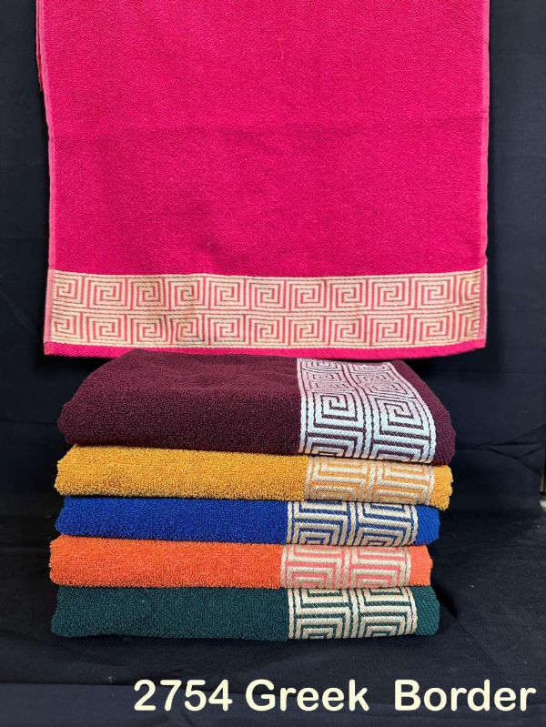 multicolor greek border cotton bath towel