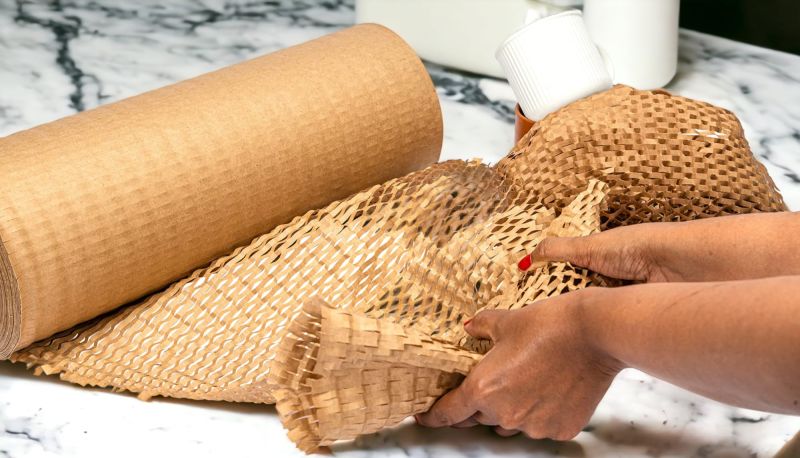 Brown Honeycomb Paper Wrapping Roll