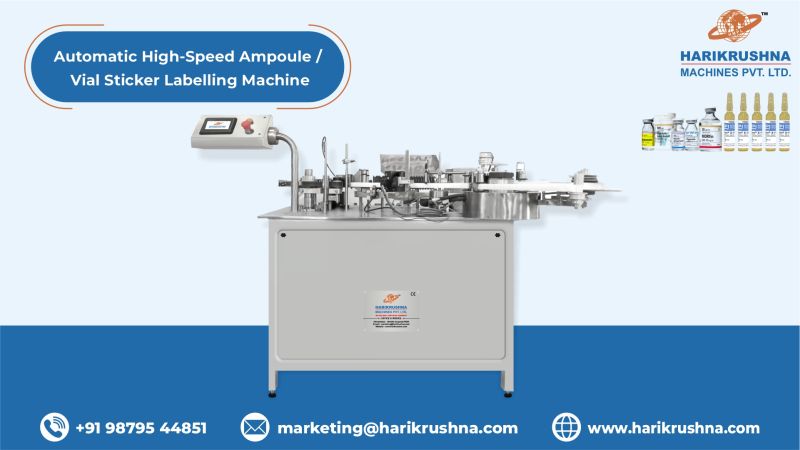 Automatic High-Speed Ampoule and Vial Sticker Labelling Machine