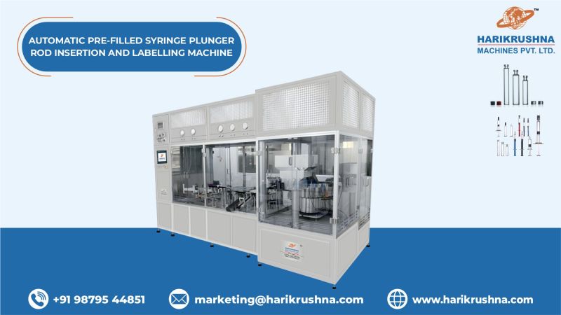 Automatic Pre-Filled Syringe Plunger Rod Insertion and Labelling Machine