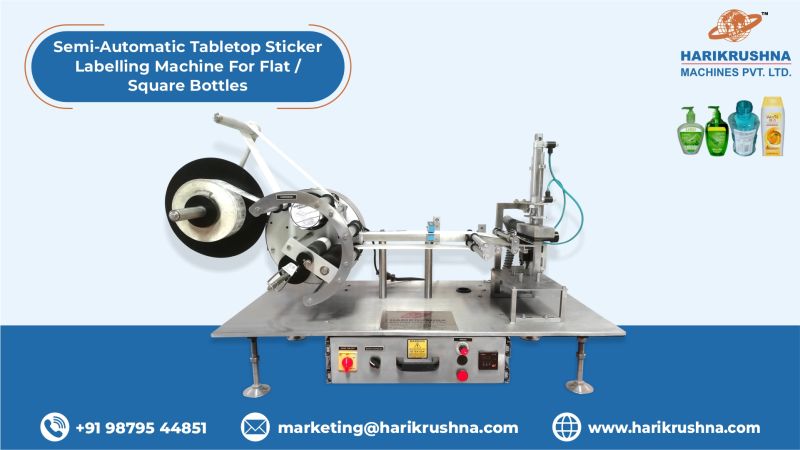 Flat and Square Bottle Sticker Labelling Machine