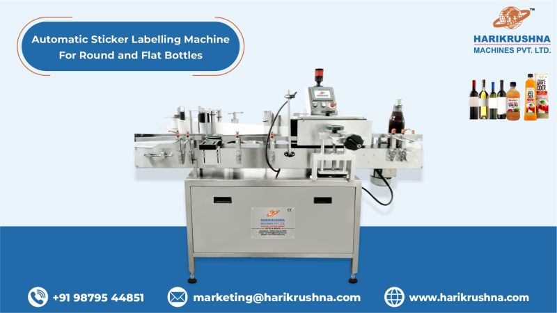 Round and Flat Bottles Sticker Labelling Machine