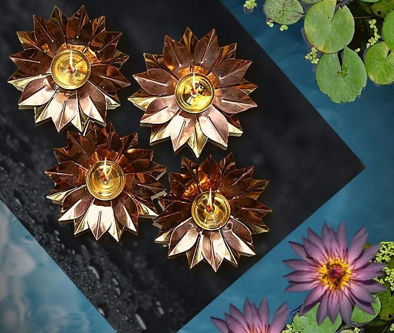 Beautiful Lotus Shaped Brass Diya