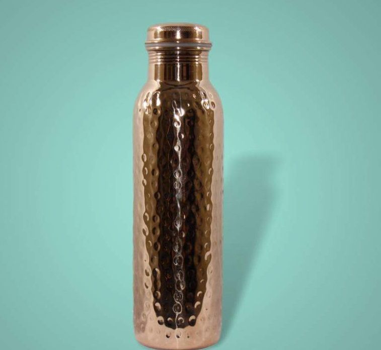 Dimpled Copper Flask Bottle