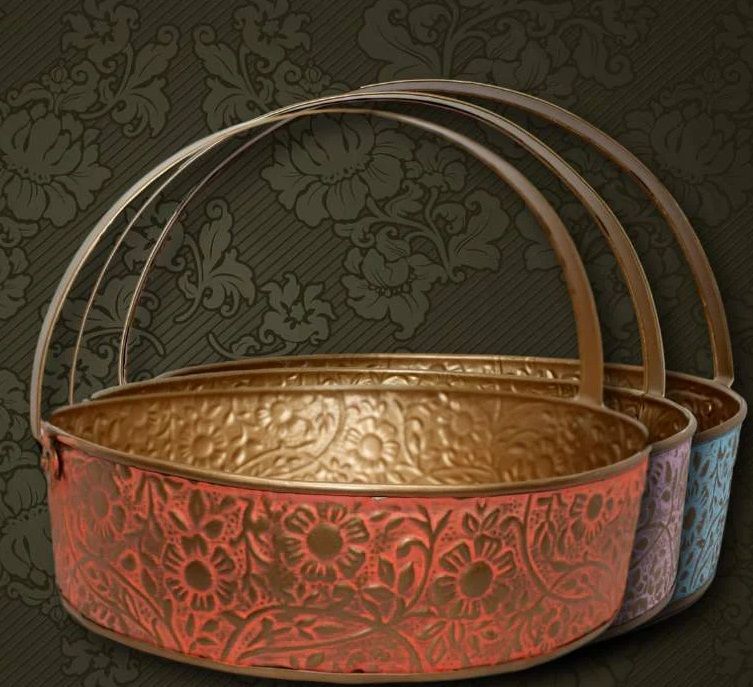Metal Round Hamper Basket