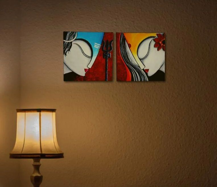Shiv Parvati Wall Painting Frame