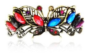 Antique Multicolor Butterfly Hair Clip