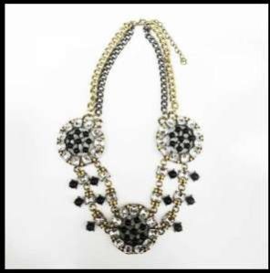 Women Black Stone Necklace