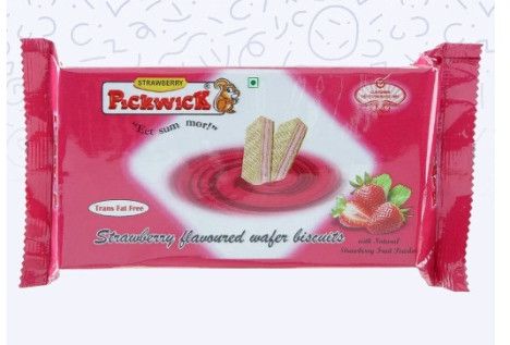 Strawberry Flavoured Wafer Biscuits for Snacks, Dessert Toppings