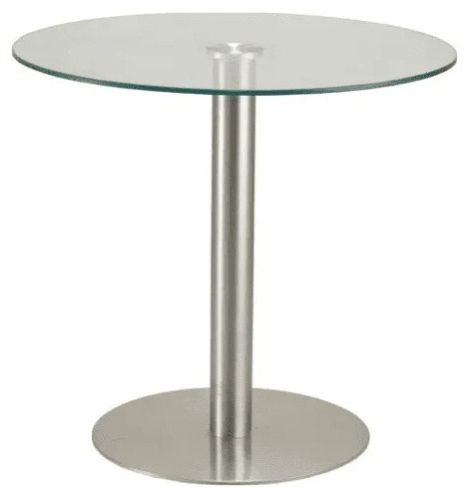 Round Meeting Glass Table With Stainless Steel Leg