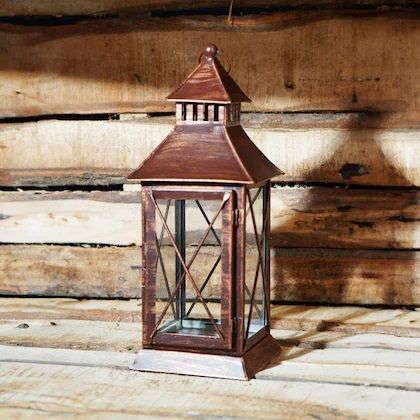 Decorative Black Metal Glass Candle Holder Lantern