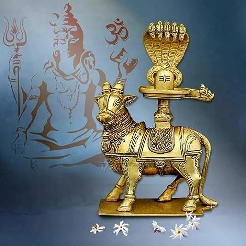 God Brass Shivlingam Lord Nandi Statue