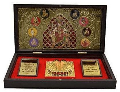 Maa Durga Photo Frame with Charan Paduka