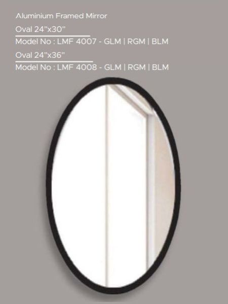 Oval Aluminium Framed Mirror
