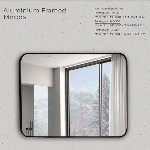 Rectangular Aluminum Framed Mirror