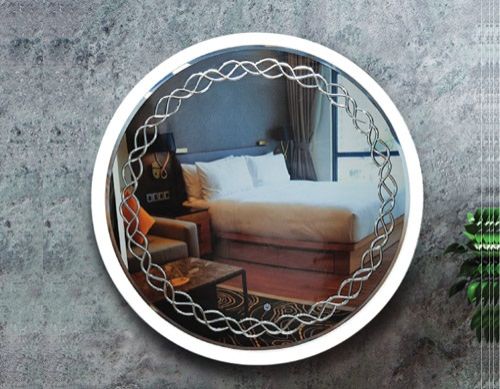 Round Silver Spirit Ultra Clear LED Wall Mirrors For Bathroom
