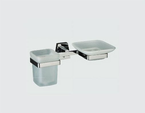 Tumbler Holder with Glass Soap Dish