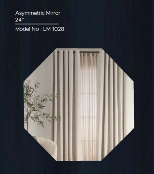 Wall Mounting Silver Hexagonal Mirror For Bathroom