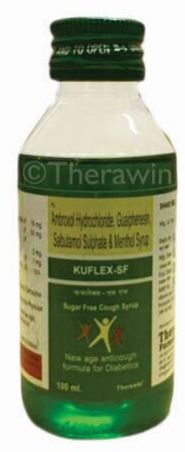 Ambroxol gauphensin salbutamol menthol sugar free cough syrup