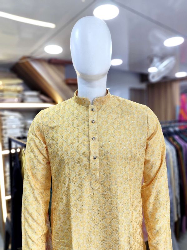 Men Pure Cotton Fabric Embroidered Work And Digital Print Kurtas