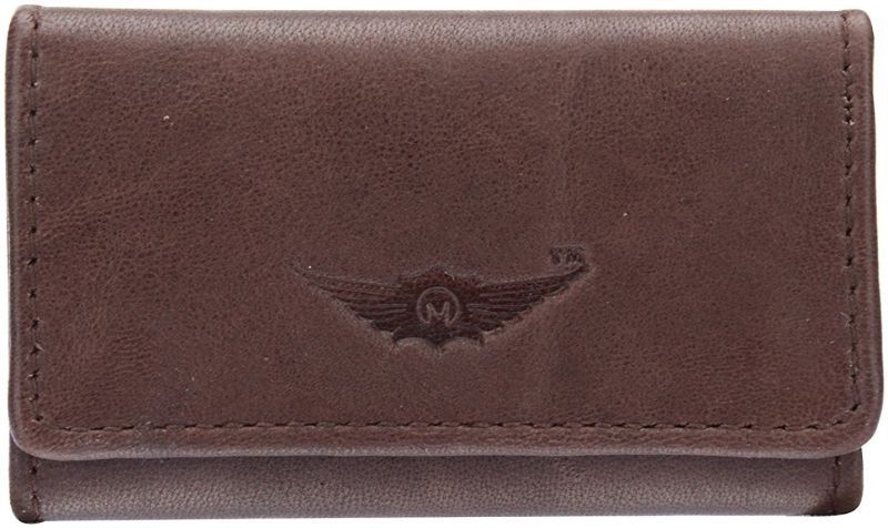 Color OF Wood 100%Genuine Leather Brown Key Pouch (MKH001)
