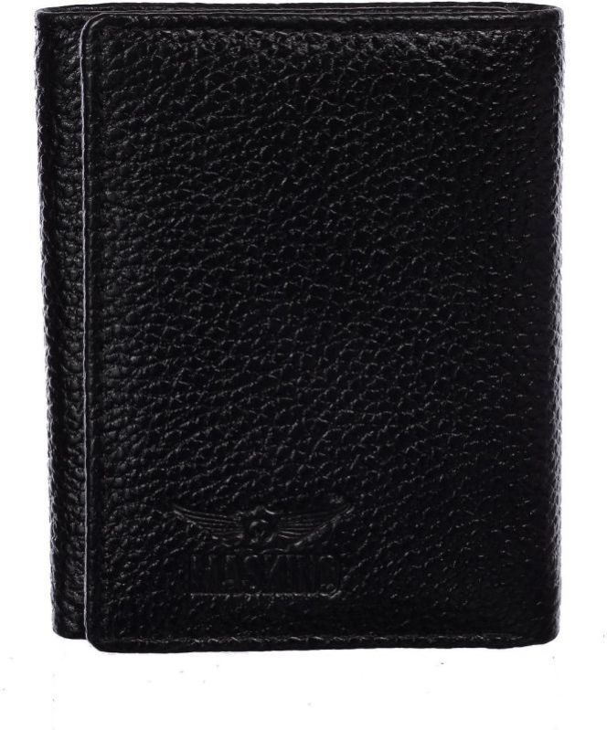 Ndm Black Leather 3 Fold Wallet