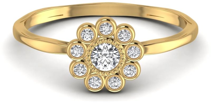 0.28CT Floral Design Minimalist Diamond Ring