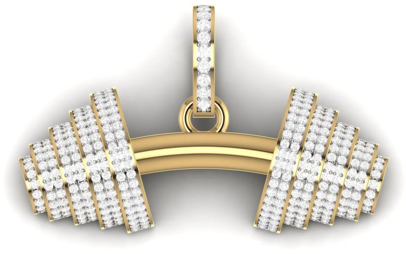 1.96 CT Dumbbell Design Hip Hop Customized Diamond Pendant