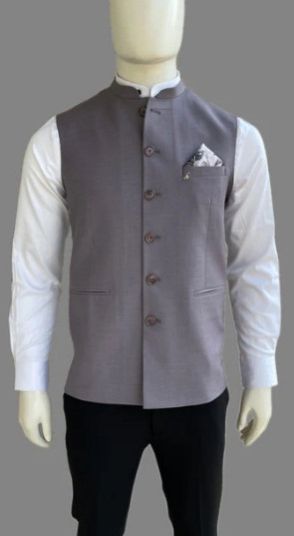 Grey Mens Formal Waistcoat