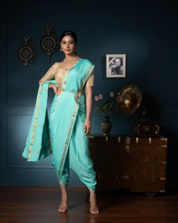 Blue Mysore Silk Saree