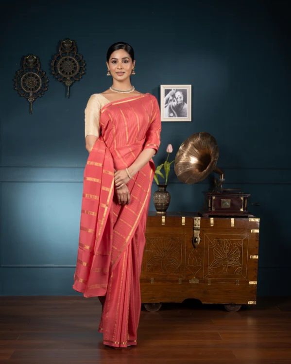 Pink Mysore Silk Saree