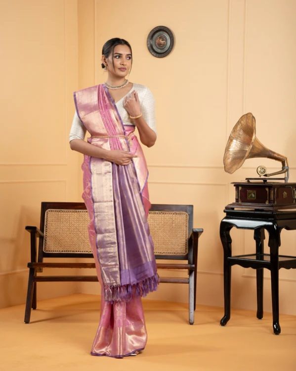 Pink Pure Silk Saree