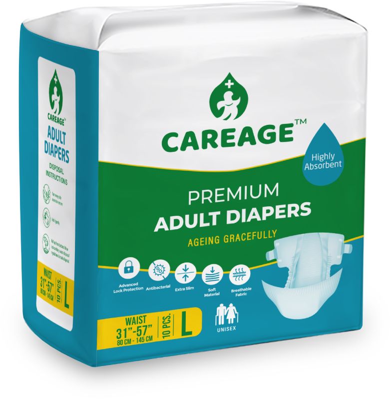 Careage Premium Adult Diaper Large Tape Style With Odour Lock