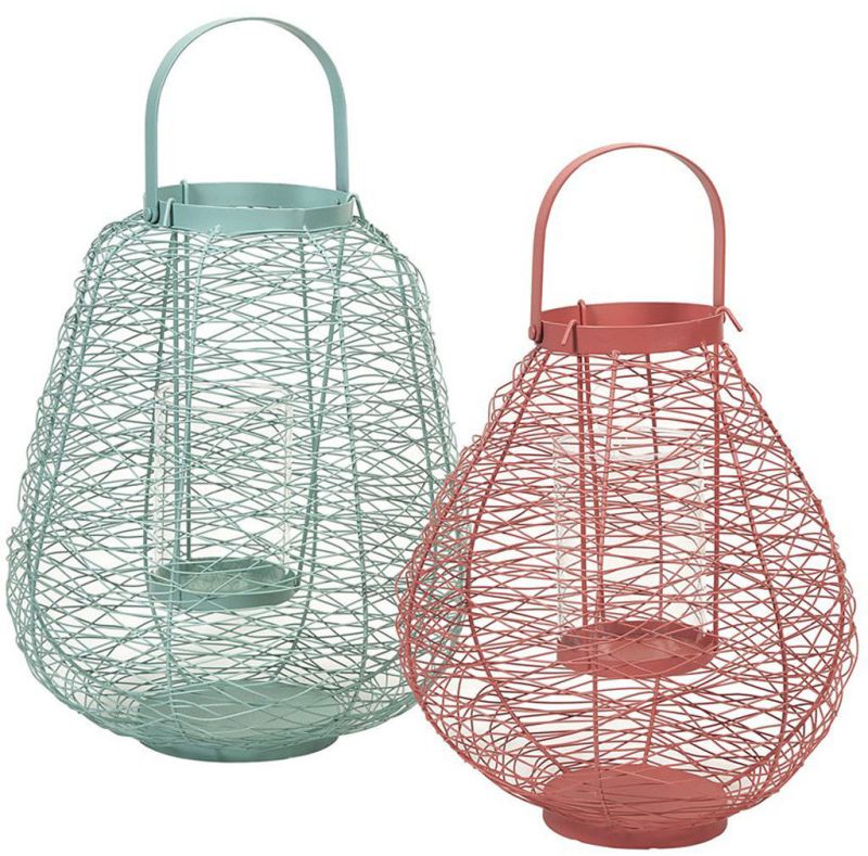 Bohemian Wire Mesh Lantern Set