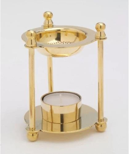 Brass Incense Diffuser with T-Light Holder, Color : Golden, Silver