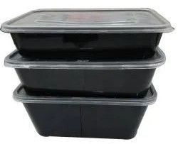 Plastic 1000ml Black Rectangle Container