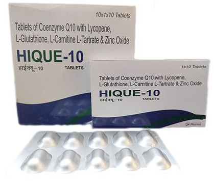 HIQUE-10 Coenzyme Q10 Tablet, Color : Silver