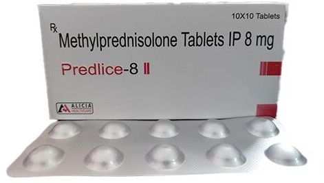 Predlice-8 Methylprednisolone IP 8mg Tablets, Purity : 99.99%