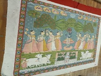 Divine Krishna Govardhan Lila Pichwai Painting