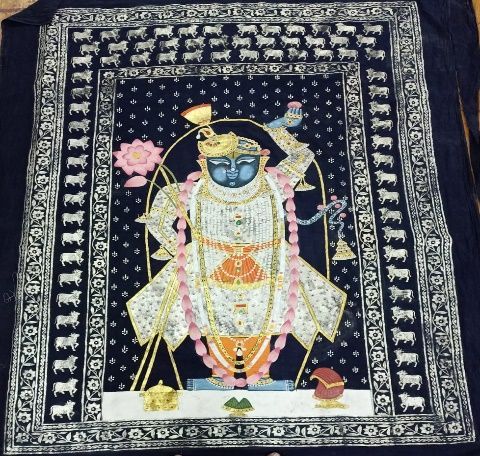 Handpainted Shrinathji Pichwai Art on Cloth