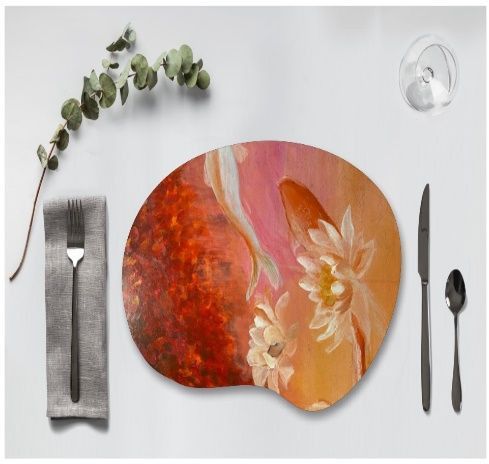 Sunset Lotus Abstract Table Placemat