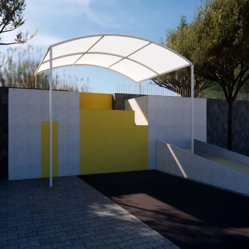 Modular Curved Entrance Tensile Structure