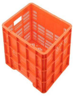 Orange Plastic Vegetable Crate