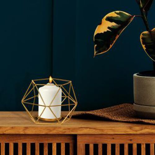 Golden Metal Geometric Candle Holder