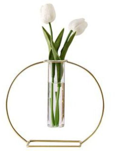 Single Metal Wire Glass Tube Vase