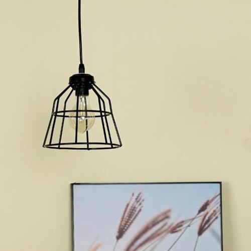 Stylish Metal Wire Lamp Cage, Color : Black for Decorative