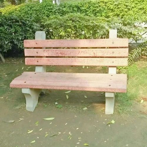 Beige & White Precast Concrete Bench