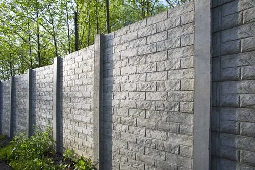Smooth Plain Panel Build Concrete Boundary Wall, Color : Gray